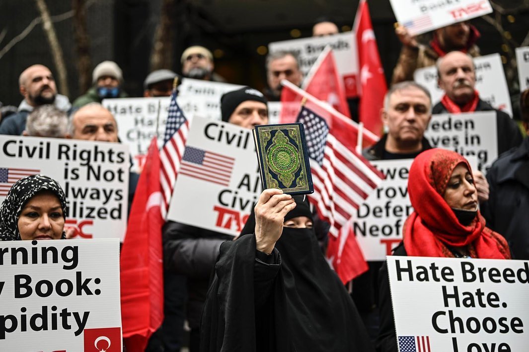 Turkish and Muslim Americans Rally Against Koran Burning in New York